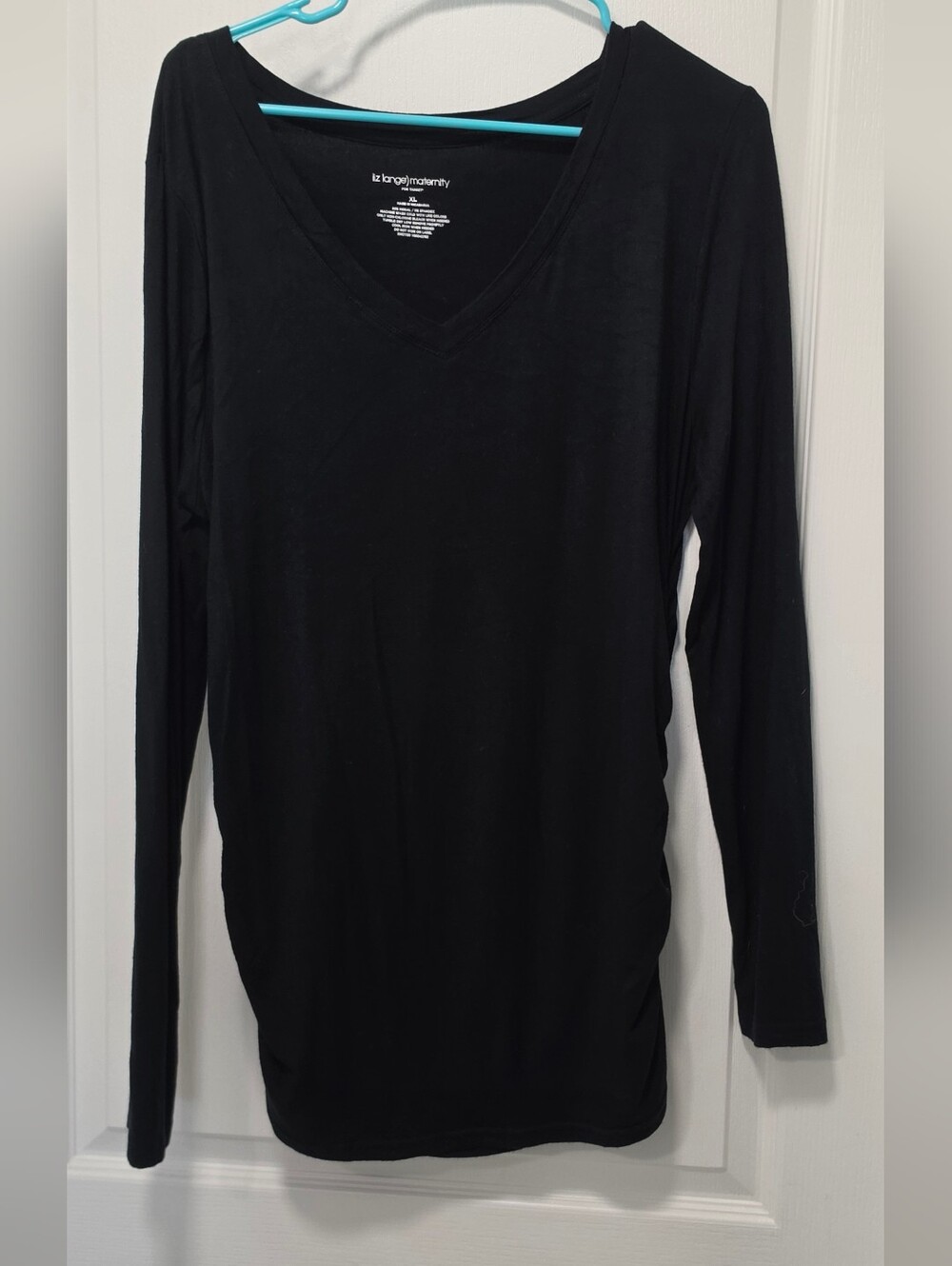 Liz Lange Black Long-Sleeve V-Neck Maternity Top